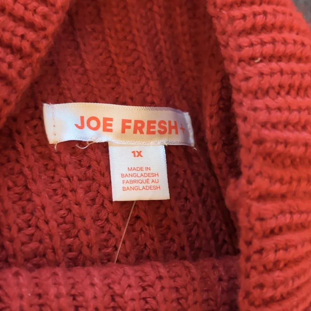 Joe Fresh| NWT Red Long Sleeve Mock Neck Midi Knit Sweater Dress - Picture 10 of 13